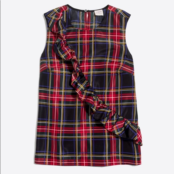 NWT J. Crew Stewart Tartan Plaid Ruffle Tank - Picture 3 of 10